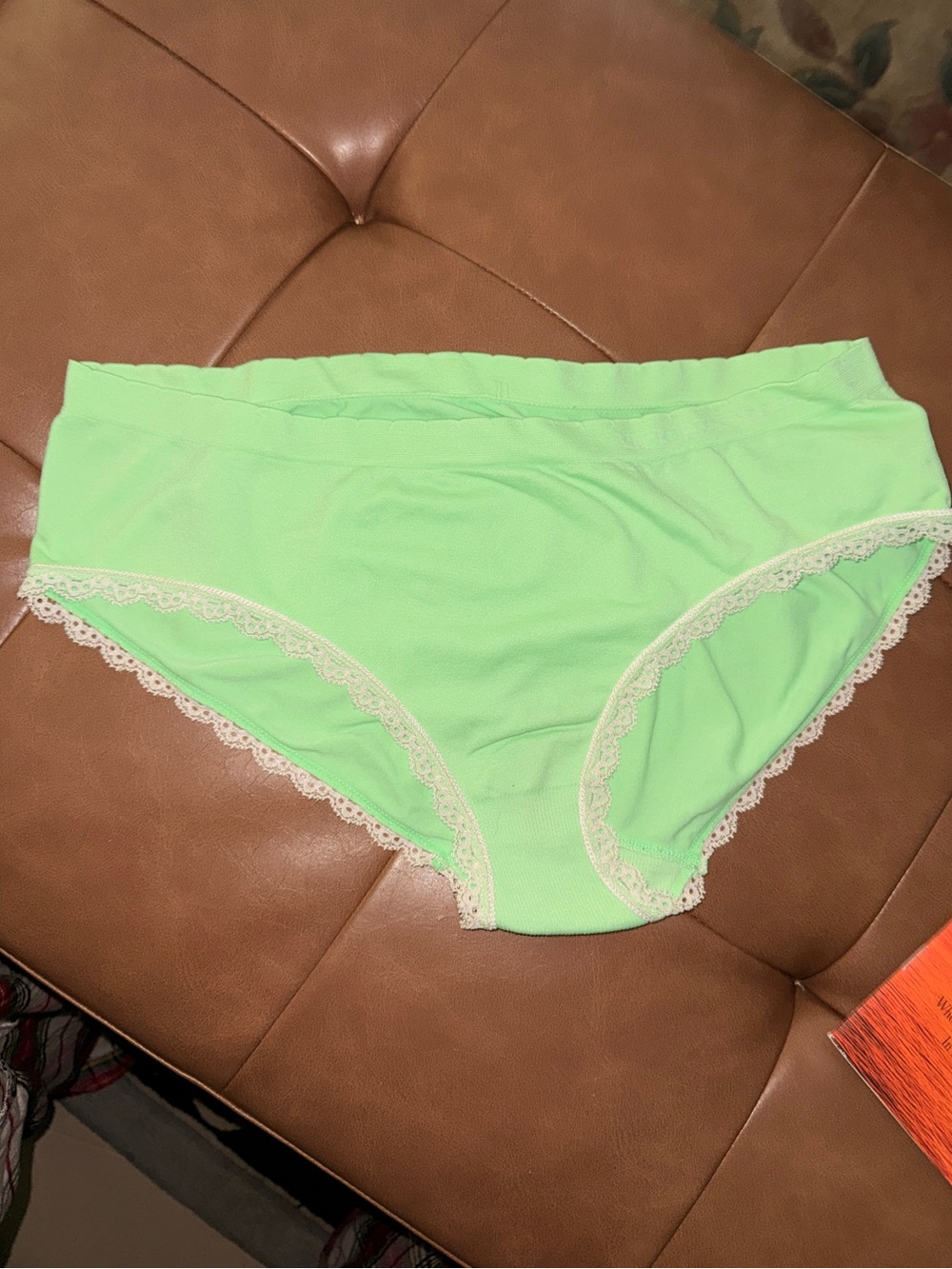 Victoria's Secret Mint Green Lace-Trim Hiphugger Panty, L